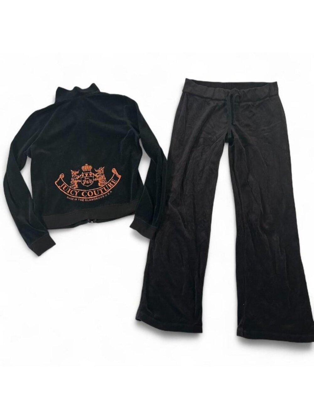 Vintage bedazzled black juicy couture tracksuit set